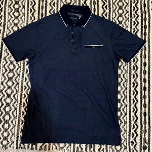 Denim & Flower Dark Blue Polo Shirt